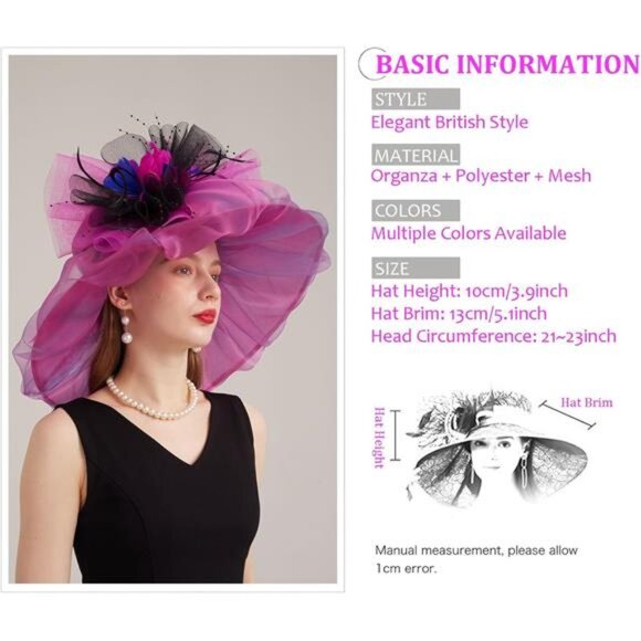 Women's Kentucky Derby Church Dress Hat Stylea-rose - Picture 3 of 6